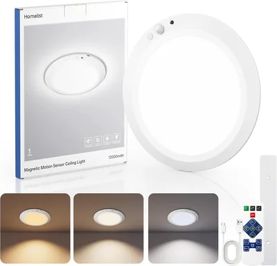 Homelist 12000 mAh Akku Deckenleuchte mit Bewegungssensor und Magnetladefunktion, 3 Lichtfarben, Dimmbar