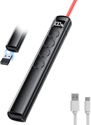 Wireless Presenter Remote Controller, Rechargeable USB PPT Clicker