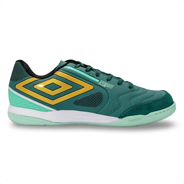 Chuteira Futsal Umbro Pro 5 Bump Club Preto/Limão/Royal U01FB042-160 45 - Melhor Preço