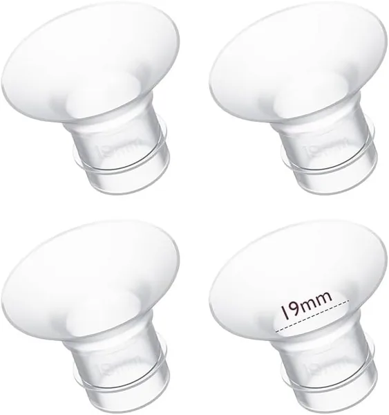 19mm Flange Insert 24mm Breast Pump Shield - 4 Pack, Compatible with Most Pumps