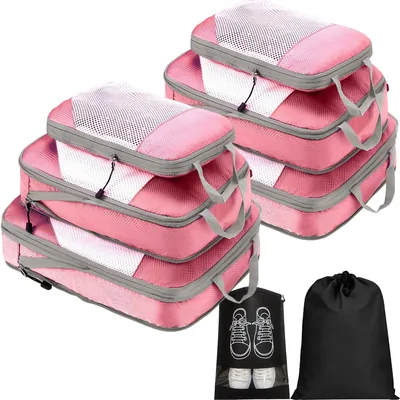 8pcs Compression Packing Cubes Travel Organisers