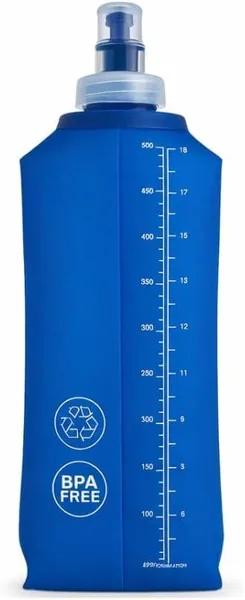 Soft Flash Garrafa Dobr vel 500ml Squeeze Flex vel em Silicone para Corrida Bike Ciclismo com Bico Anti Vazamento Azul