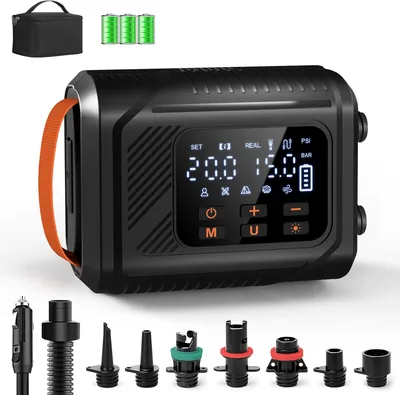 Mojimdo Elektrische SUP Pomp 20PSI met Licht - 13500mAh Oplaadbaar, 5 Standen + Aangepaste Modus, Dubbele Snelheid, Auto-Uits - Best Deal