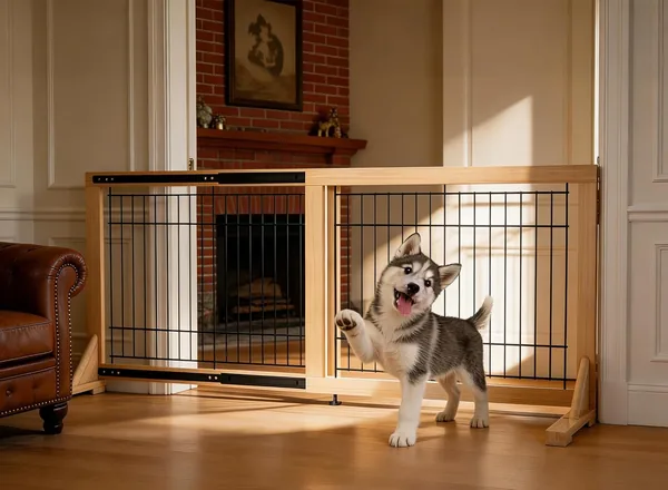 2026 Upgraded Oapety Freestanding Dog Gate Extra Wide