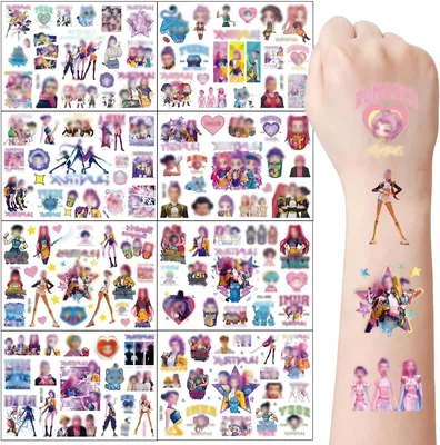 Hunte 8 Hojas Calcomanías Temporales para Niños, Tatuajes Animados