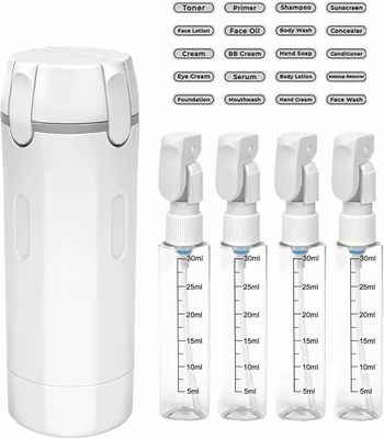 4 in 1 Travel Dispenser Bottle, Leak-Proof Kit, TSA Approved