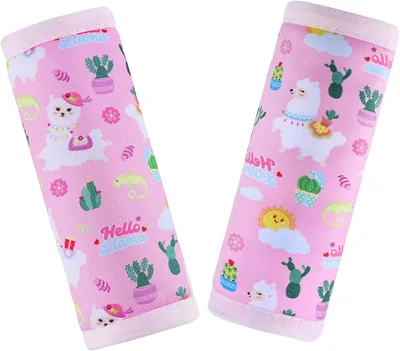 AZAMIA Car Seat Straps Shoulder Pads Pink Alpaca Best Deal