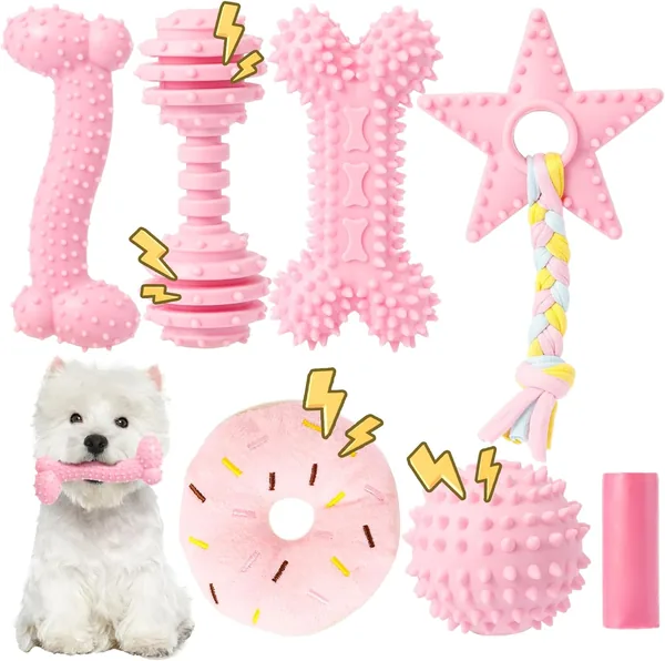 Puppy Toys, 7 Pack Puppy Chew Toys for Teething