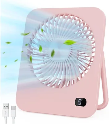 Ventilateur de bureau portable, ventilateur USB silencieux 5 vitesses, inclinable à 180°, puissant petit ventilateur pour bureau, chambre, camping - Meilleure offre