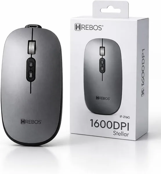 Mouse Sem Fio Bluetooth, Recarreg vel, Ergon mico, Ultra Fino Bluetooth USB-C DPI Ajust vel 1600 Compacto, Silencioso para Notebook, PC, Mac, Trabalho, Escrit rio, Profissional