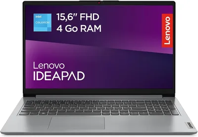 Lenovo IdeaPad 1 15IJL7 - Ordinateur portable 15,6 pouces FHD (Intel Celeron N5400, 4 Go RAM, 128 Go SSD, Intel UHD Graphics, Windows 11 S) - Meilleur Prix