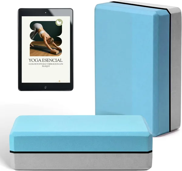 MOLIMILL Yoga Block 2 Units EVA Foam + Exercise Book Yoga with Brick