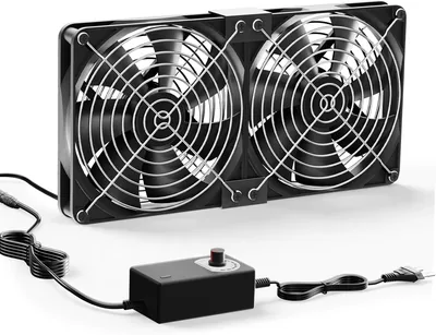Ventilateur PC 280mm 12V avec contrôle de vitesse ajustable Double ventilateur pour ordinateur portable TV routeur serveur armoire réseau