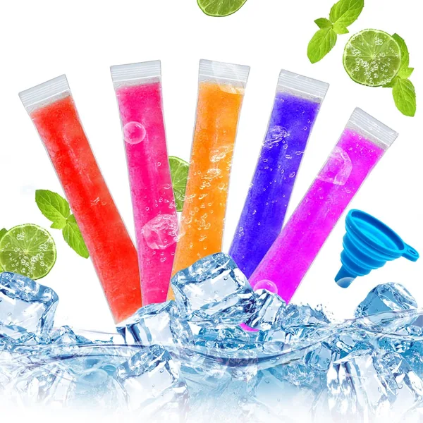LEIMEND 200 sztuk foremek na lody w kształcie piksela z lejkiem w saszetce, 5,5 x 28 cm - Najlepsza oferta