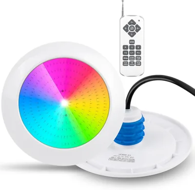 KWODE LED Floodlight de Piscine, 25W RGB avec Filet Extérieur de 1,5 Pouce, IP68, Lampes Submersibles 12V pour Piscines en Béton/Extendues - Meilleures Affaire