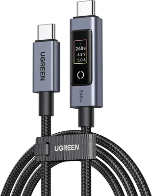 UGRENE Nexode 240W USB-C Kabel mit TFT-Display, Echtzeit-Leistungsanzeige | Schnelles Ladekabel PD 3.1 mit E-Marker C - 31% Rabatt
