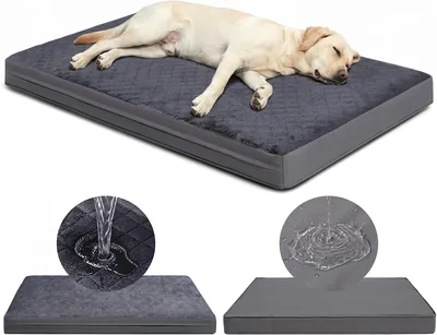 Favodormir Grande Cama para Perros - 104 x 68 x 8 cm, Colchón Impermeable para Perros, Lado Único de Cuero Artificial, Cama Bifaz Ortopédica
