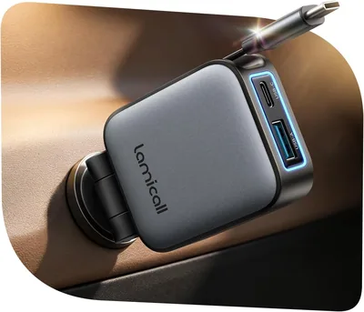 Lamicall 3-IN-1 Car Charger Sconto del 5% - Adattatore Accendigasi 63W USB Compatto per Auto