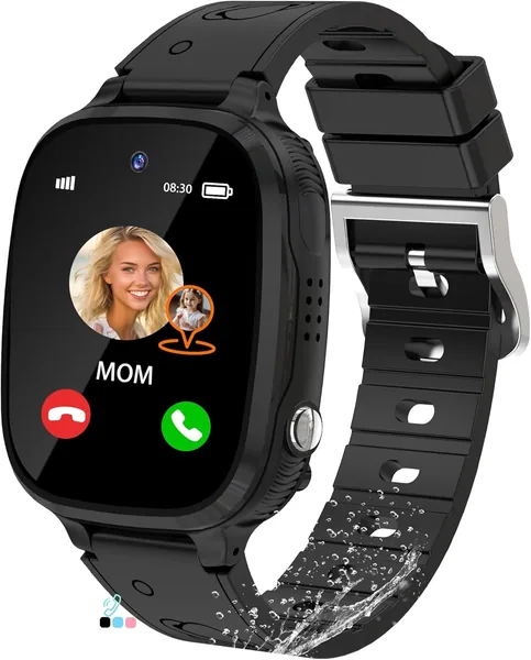 EuniceCG Kids Smart Watch with GPS Tracker Voice Chat Alarm Clock SOS Phone Call Classroom Model IP68 Waterproof Game Presents Birthday Gifts - Digital Kids Smartwatch for Boys Gir , Size:12cm, Color:Blue, 1 pack