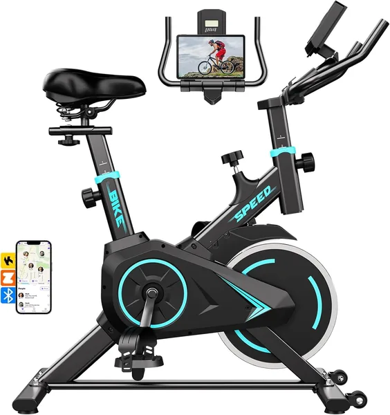 Y-RAIN Home Exercise Bike with App, 0-100% Adjustable Resistance Bicycles, Quiet Apartment Bicycle, Ergonomic Design, Capacity 120 kg