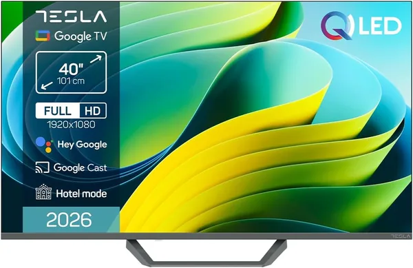 Televisor inteligente TESLA QLED de 40 pulgadas Full HD con Google TV y asistente de Google - Audio Dolby, HDR, WiFi y Bluetooth