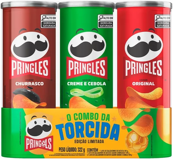 Salgadinho Batata Frita Pringles Tripack Festa do Futebol 322g - 21% de Desconto