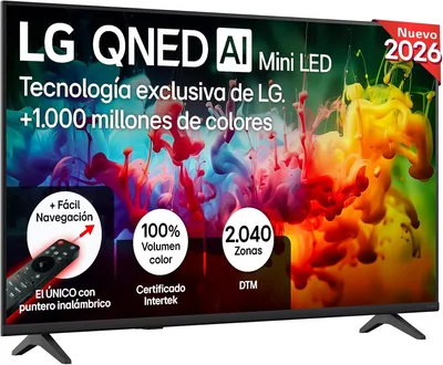 LG 43QNED70B6C - TV 43" QNED MiniLED 4K AI Smart TV WebOS 25 94% Sin Reflejos Procesador Alpha 5 Gen7 120Hz Super Ups - 10% de Descuento