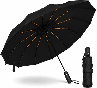Guarda Chuva Automático Reforçado - Resistente ao Vento e com Proteção UV - Compacto, Dobrável e Portátil para Bolsa e Mochila