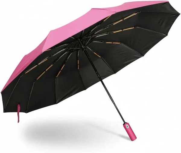 Guarda Chuva Automático Reforçado - Resistente ao Vento e UV - Compacto, Dobrável, para Bolsa/Mochila