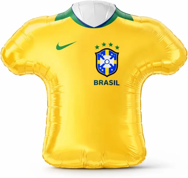 Bal o Metalizado Camisa Brasil 24" 60cm Futebol Copa do Mundo Decora o Festa Anivers rio Amarelo Verde