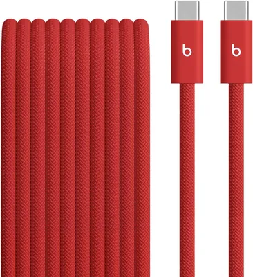 Beats 240 W platt USB-C till USB-C kabel, snabbladdning tålig/trasselfri, kompatibel med Apple- och Androidenheter (3 m) - Best Deal