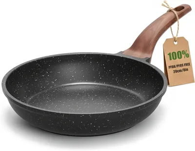 Sartén antiadherente YASHE de 20 cm, libre de toxinas, sin PTFE ni PFAS | Libre de PFOA/PFOS, sartén de cocina ideal para huevos y salteados