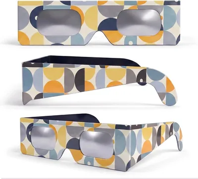 SAFE ECLIPSE 2er-Pack Sonnenfinsternisbrille mit 45mm Rahmenhöhe, passend über Brillen, EN ISO 12312-2:2015 getestet, CE zertifiziert | Best Deal