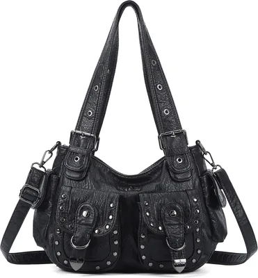 Angel Kiss Hobo Bags for Women - Studded Shoulder Bag, Multi Pocket Tote
