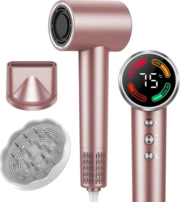 Secador de cabello profesional, alta velocidad 160.000 RPM, secado rápido, 500 M Iones, control de temperatura, con difusor magnético