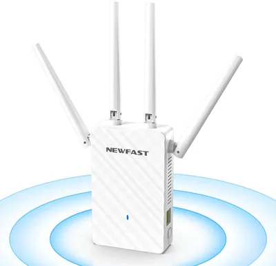 NEWFAST RE516 300Mbps Répéteur WiFi, Amplificateur WiFi Puissant avec 4 Antennes, Extendeur WiFi avec Port Ethernet, Compatible Wi-Fi