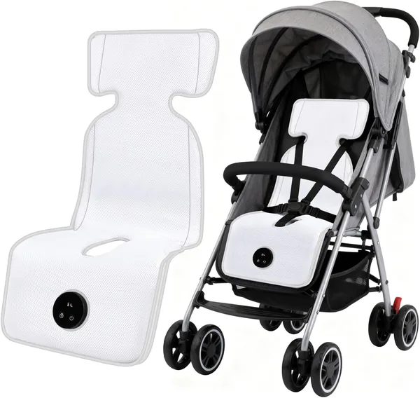 Sendowtek Universal Pushchair Mat, Almohadilla de Coche para Bebés con Ventilador Ajustable, Mesh Transpirable para Verano/Interior y Exterior, Mejor Oferta