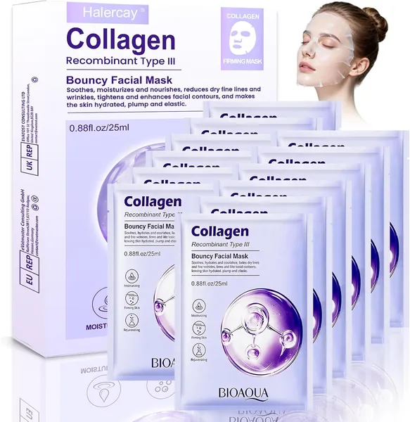 Máscara de Colágeno, Noche Intensa Hidratante, Máscara facial para piel cristalina, Minimiza los poros, Mejora la elasticidad - 8.99€