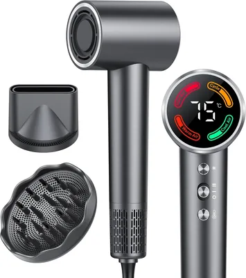 Secador de Pelos Profesional, Alta Velocidad, 160000 RPM, Secado Rápido, 500 M Iones, Control de Temperatura, con Difusor Magnético