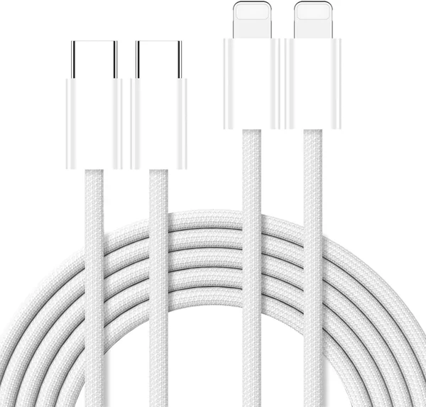USB C to Lightning Cable 2-Pack 1M MFi Charger Cable