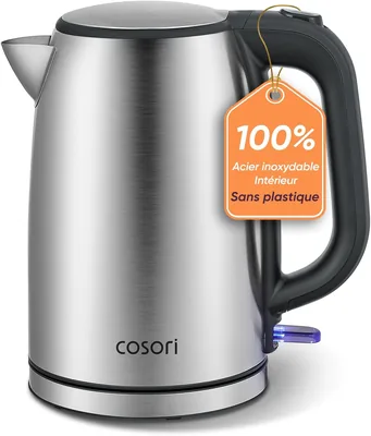 COSORI Kettle 1.7L Stål, 304, 2200 W, Plastfritt i Vattenkontakt, BPA-Fritt, Snabbt Köling, Strix Termostat - Best Deal