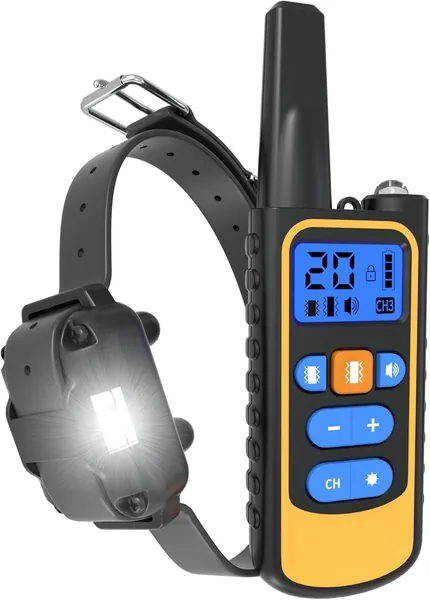 Collar de Entrenamiento Rechargeable Meloive, Rango de 3000 Metros con Bloqueo de Seguridad, Modos de Pitido, Luz LED, Vibración y Fuerte Vibración - Mejor Oferta