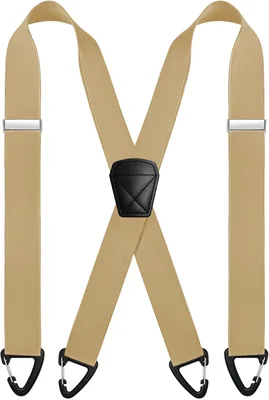 KICPEG Men's Heavy Duty X-Back Suspenders, 1.5 Wide Elastic
