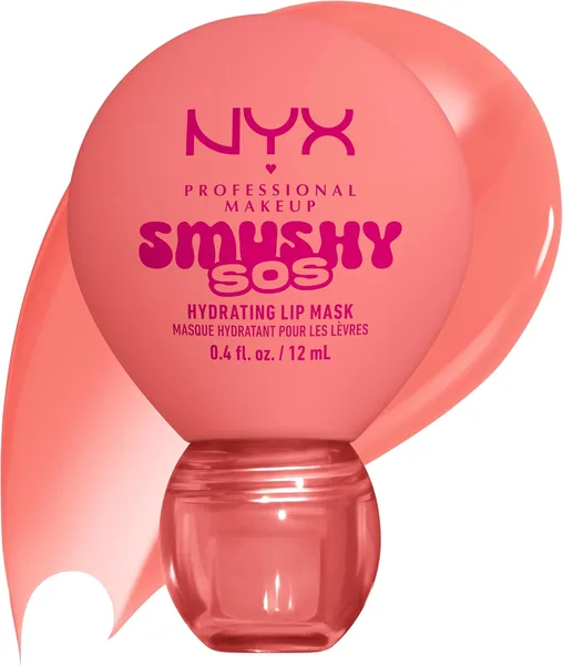NYX Professional Makeup Smushy SOS Hydrating Lip Mask 12HR Hydration Glossy Shine Peachy Pamper