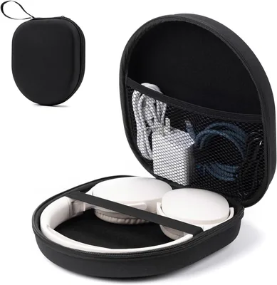 YUNFAN Funda Audífonos Diadema, Resistente al Agua y a Golpes con Bolsillo de Malla, para Auriculares On-Ear, Par
