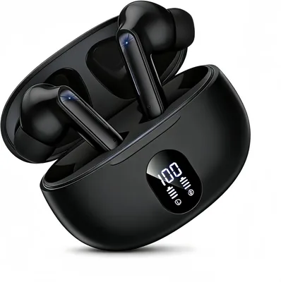 Bluetooth イヤホン 2026最新 EDR+Bluetooth5.4 ワイヤレスイヤホン カルナ型 自動ペアリング 瞬時接続 ハンズフリー通話 タッチ操作 コンパクト テレワーク/通勤/通学用 (ブラック) Best Deal