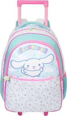 Bolsa de equipaje rodante 2 en 1 Disney Frozen Hello Kitty Cinnamoroll, Azul/Rosa, 18.1x13x6.7inch