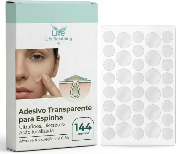 Life Breathing Adesivo Espinha Secativo Espinha Adesivo para Espinha Seca Espinha Com 144 Unidade Transparente Ajuda a Esconder e a Secar Sem Medicamentos