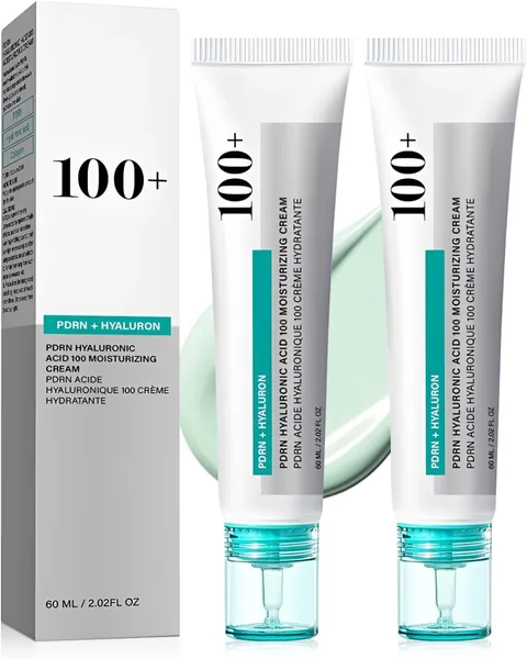 2pcs Crema Facial con Ácido Hialurónico y Niacinamida - Hidratante Profunda para Rostro y Contorno de Ojos - Regeneradora Antiage con Centella Asiática 60ml