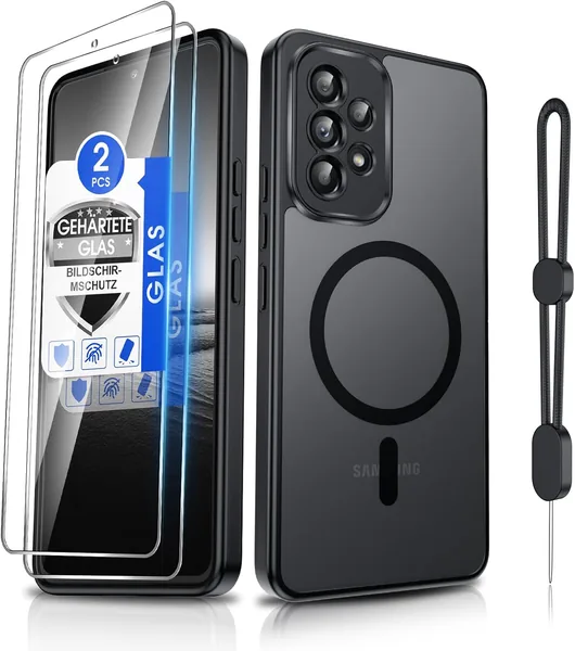 Etui magnetyczne Dizn dla Samsung Galaxy A53 5G z folią szkła hartowanego - MagSafe, matowe